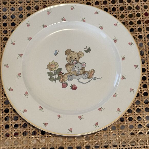 Mikasa Teddy Kids Set Plate and Bowl Teddy Bear  Mouse Strawberries Set - Picture 5 of 9